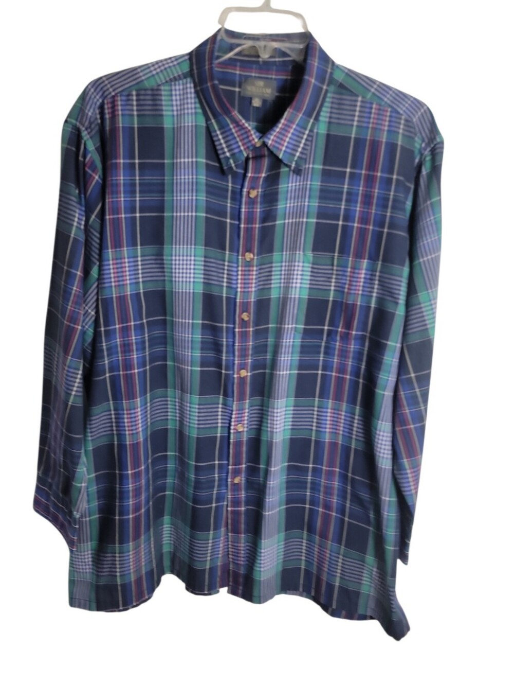 Sir William for the big man size 3X tartan plaid button down ling sleeve shirt